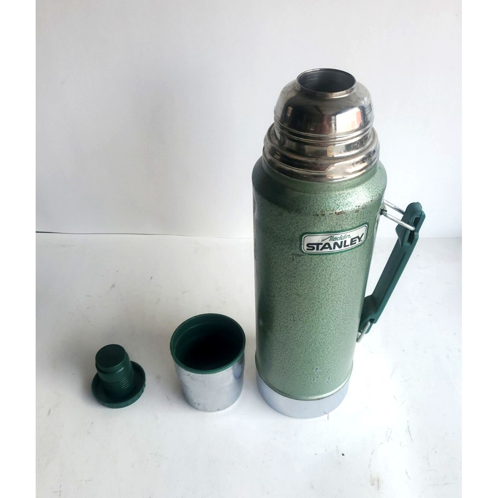 Vintage Aladdin Stanley Thermos No. RH94 One Quart USA Green Work Chore Coffee